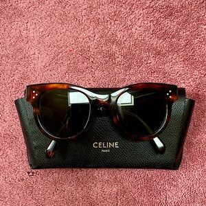 Celine round frame tortoise sunglasses